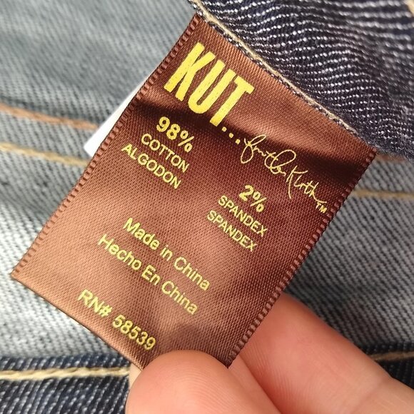 KUT FROM THE KLOTH Embellished Pockets Jeans 6 Boot Cut Dark Wash Jeans Blingy - Picture 5 of 8